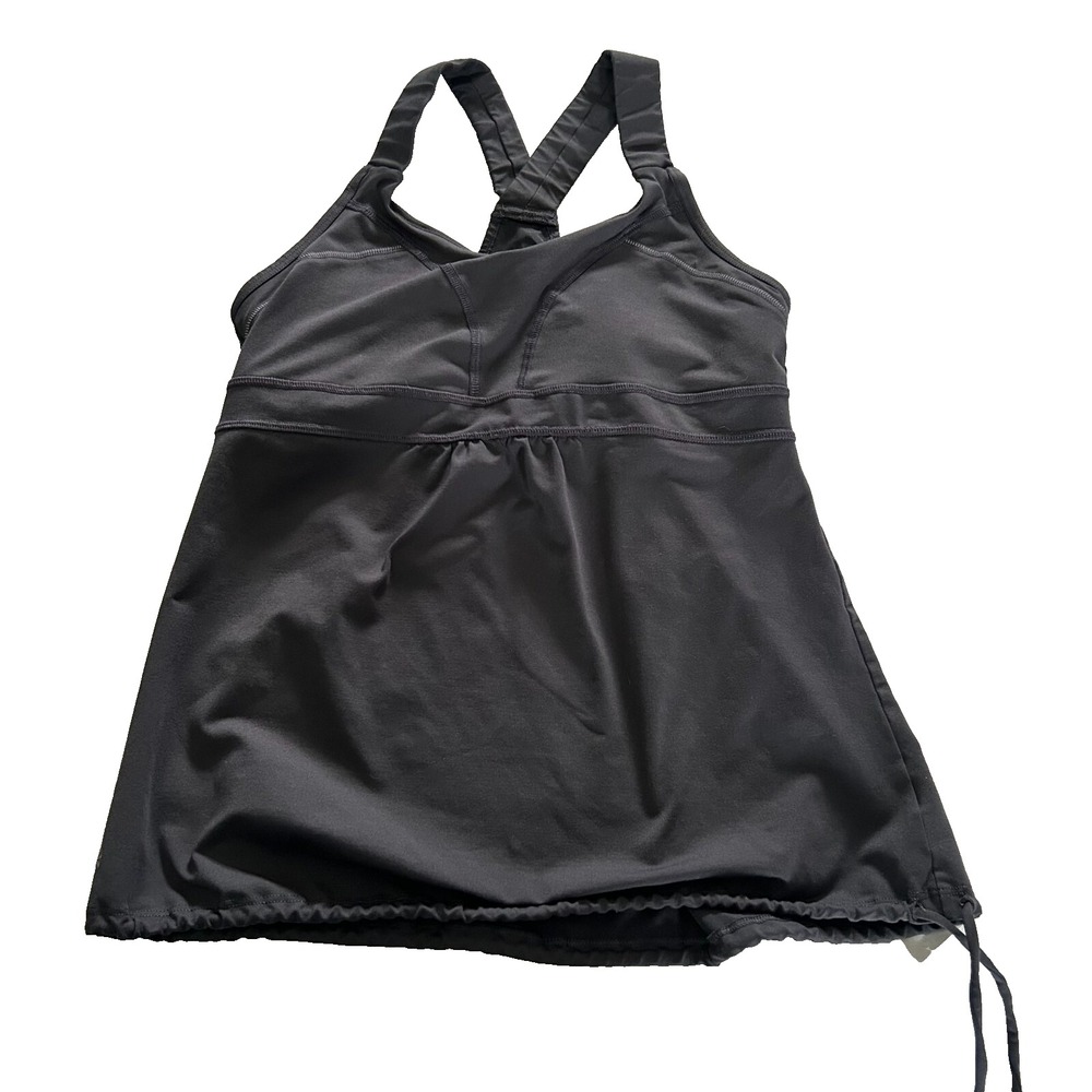 Athleta Horizon Tank Top Womens M Black Racerback Wide-Strap Polyester Blend